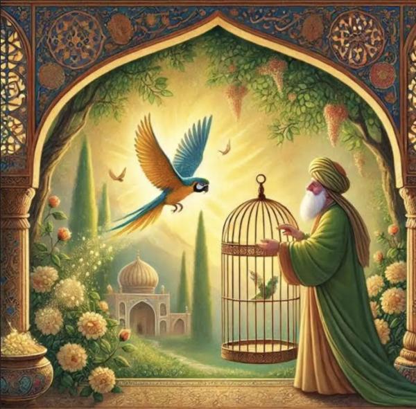 پیغام واقعی طوطی هندی به بازرگان؛ رمز رهایی روح از قفس وابستگی ها